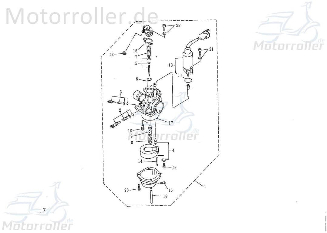 AGM YY50QT-28-AA-2TC Choke 50ccm 2Takt Kaltstarter Motorroller.de Kaltstartautomatik Jonway 1E40QMB 50cc 2T Minarelli liegend