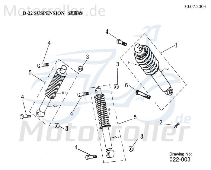 AEON Bundmutter Overland 180 Sechskantmutter ATV 180ccm 4Takt Motorroller.de Flanschmutter Sechskant-Mutter Flansch-Mutter Maschinenmutter Bund-Mutter