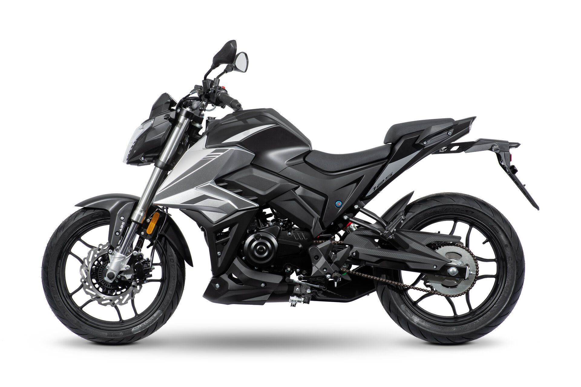 Motorrad Fighter 125 B-KS schwarz-silber 95 km/h Euro 5+ Schaltmoped Mokick Kleinkraftrad