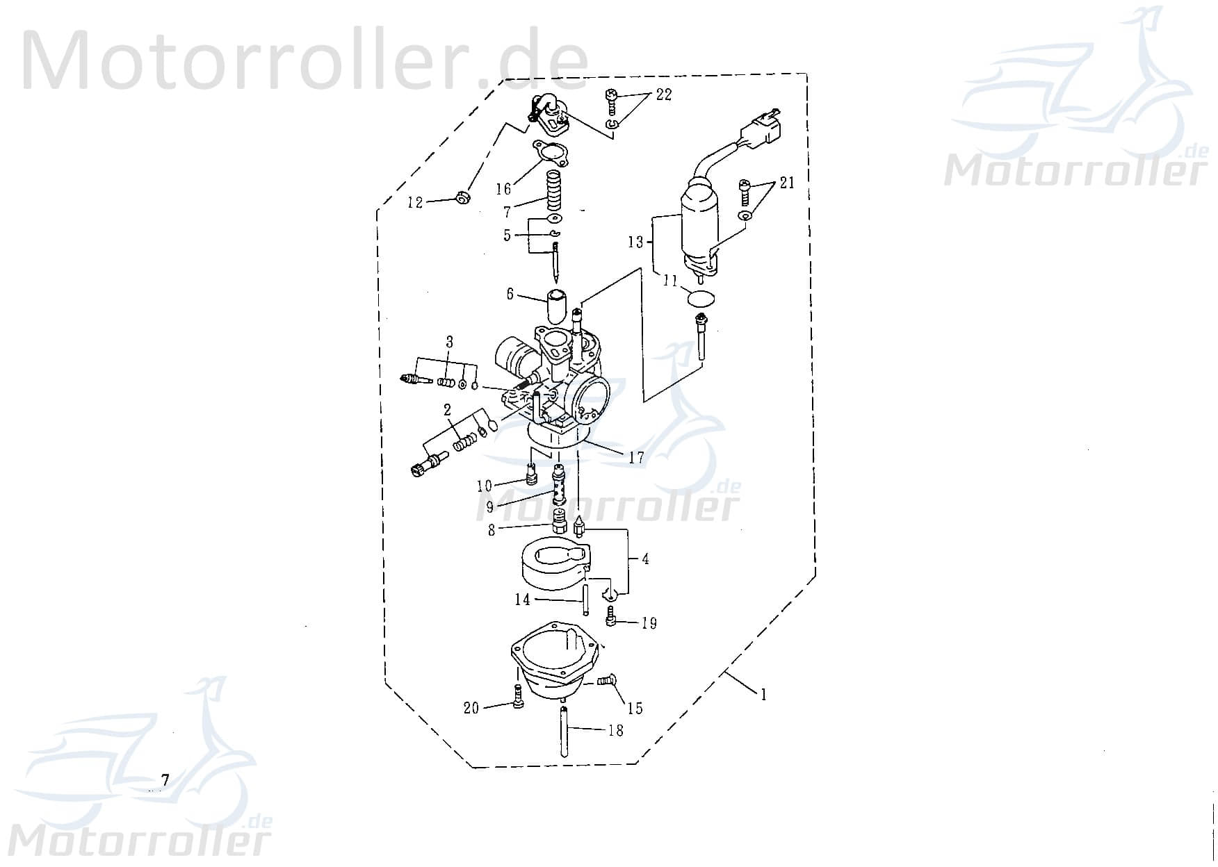 Vergaserdüse Hauptdüse Gr70 M6 VM16 50ccm 2Takt PCM101902 Motorroller.de offen Nadeldüse Dosierdüse Einstelldüse Haupt-Düse Nadel-Düse 1E40QMB Scooter