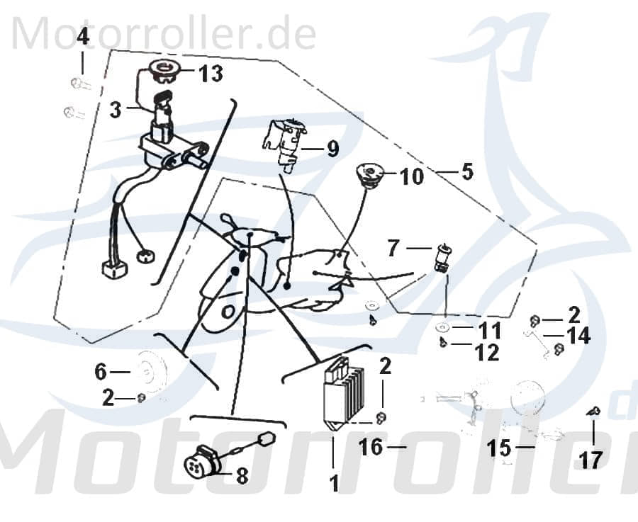 Schlosssatz RY6 Keeway Zündschloss Tank CPI CQJ-88000BMBT000 Motorroller.de Sitzbank Tankverschluss Tank-Verschluss Tank-Deckel Schloss-Set Scooter