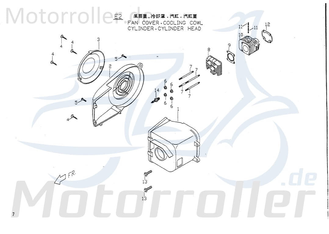 PGO Gewindebolzen Big Max 50 Schraube Roller 50ccm 2Takt Motorroller.de Gewindestange Gewinde-Stange Stehbolzen Stiftschraube Gewindestab Scooter