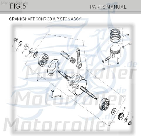 Mutter M 22 GY6-762 für Kasea Strassenbuggy-150-Iii