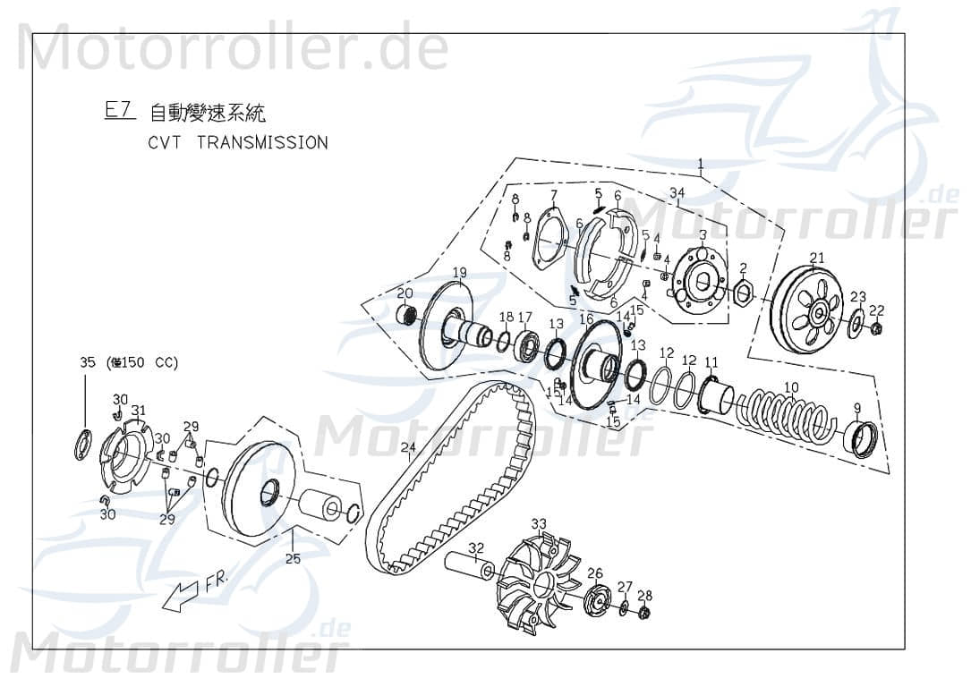 PGO Kupplungsbelag Satz 3 Stück X-RIDER 150 Quad 150ccm 4Takt Motorroller.de Kupplungsbeläge Kupplungsbacke 125ccm-4Takt ATV G-Max 125 UTV Ersatzteil