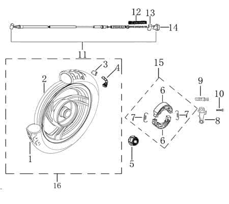 Hinterrad komplett Alufelge Jonway 2040702-3