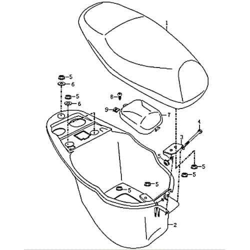 Sitzbank Motorroller Rex RS600 Sattel 89777