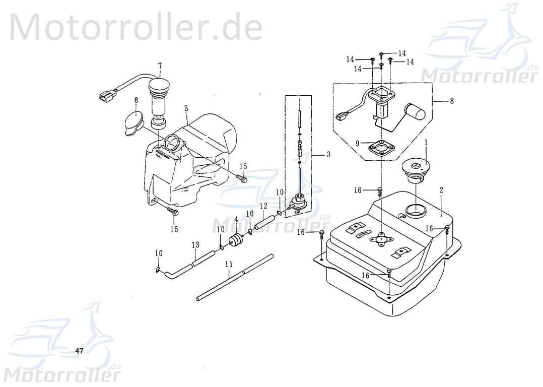 CPI Oliver 50 City Ölstandgeber 50ccm 2Takt Q0F-53510-10-00 Motorroller.de Ölstandsanzeige Ölsensor Ölstandsgeber Öltankgeber Anzeigeeinheit