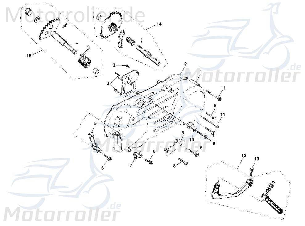 Anlasserzwischenrad Starterrad Tongjian Strassenbuggy 150 M150-1008310 Motorroller.de Eppella ECM TBM Twister Hammerhead Wangye Kasea Buggy