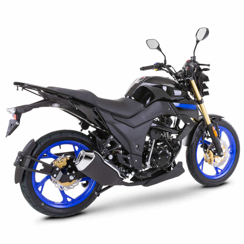 Motorrad Fighter 50 DV-RS blau 45 km/h Euro 5 Schaltmoped Mokick