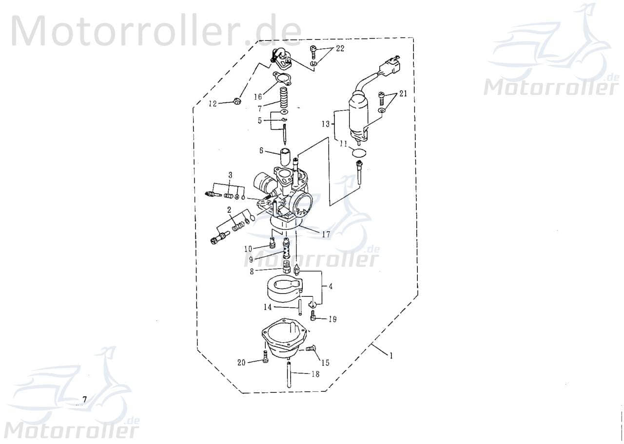 Vergaserdüse Hauptdüse Gr70 M6 Rex 50ccm 2Takt API-PCM101902 Motorroller.de VM16 offen Nadeldüse Dosierdüse Einstelldüse Haupt-Düse Nadel-Düse 1E40QMB