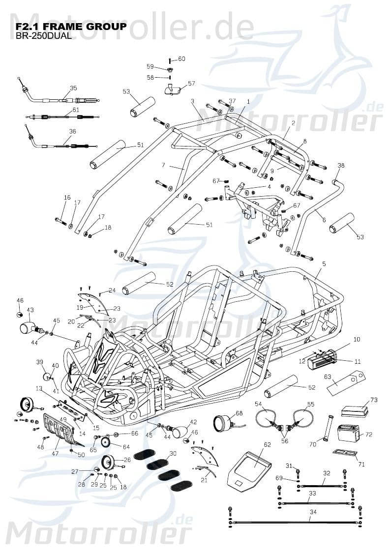 PGO Halterung Befestigung Überrollkäfig silber Bugrider 250 B74213007I00 Motorroller.de Arretierung Haltebügel Halteblech Befestigungshalter Buggy