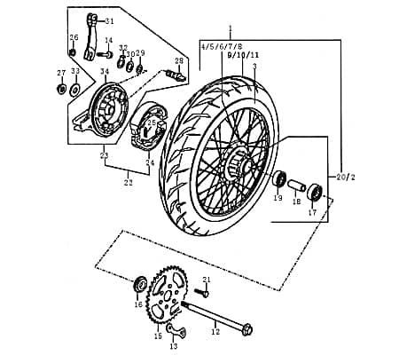 Kreidler DICE GS 125i Hinterradnabe 86417 Motorroller.de Rex Enduro 125 DD Original Ersatzteil