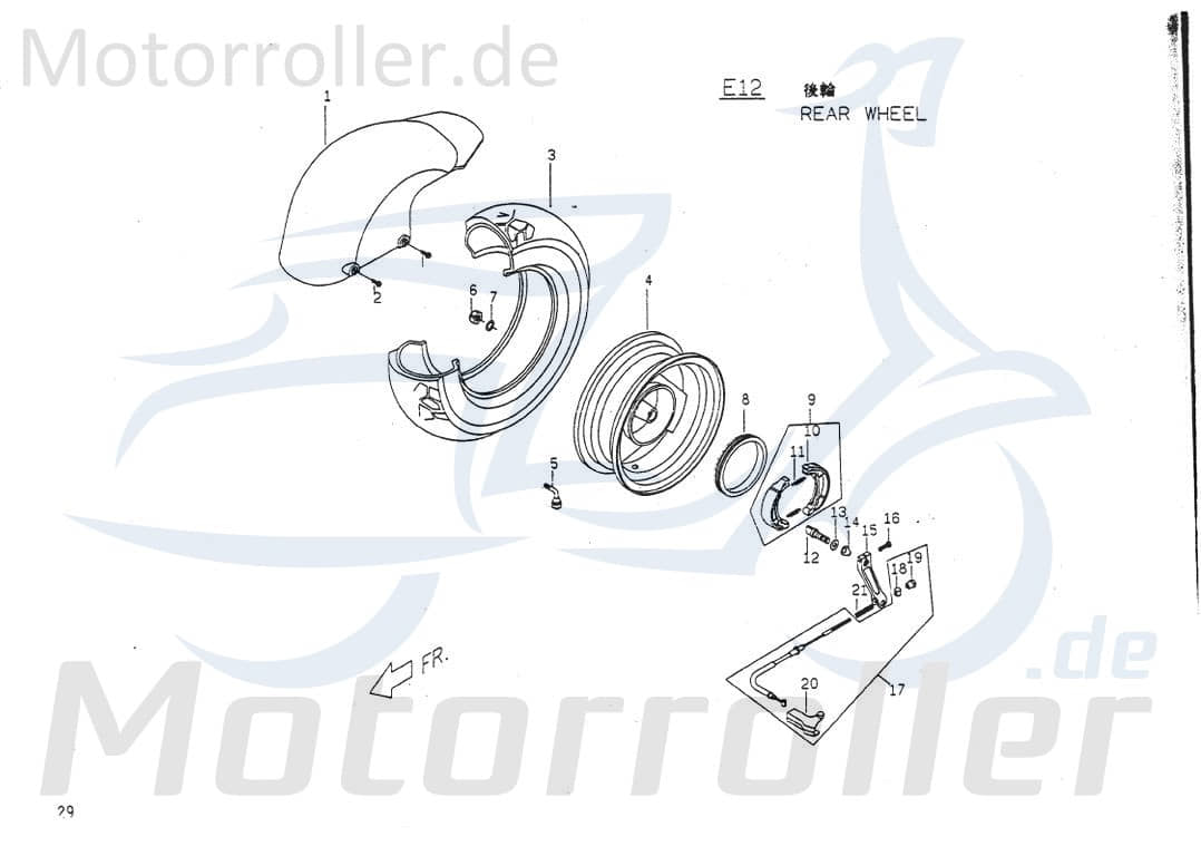 Bremsbacken komplett Bremsbelag Bremsbeläge E1407400000