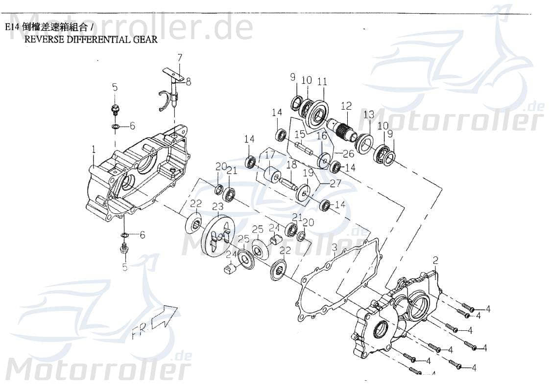 PGO Antriebswelle Differential TR3 50 Achse 50ccm 2Takt Motorroller.de Getriebeeingangswelle Antriebsachse Ausgangswelle Getriebeausgangswelle