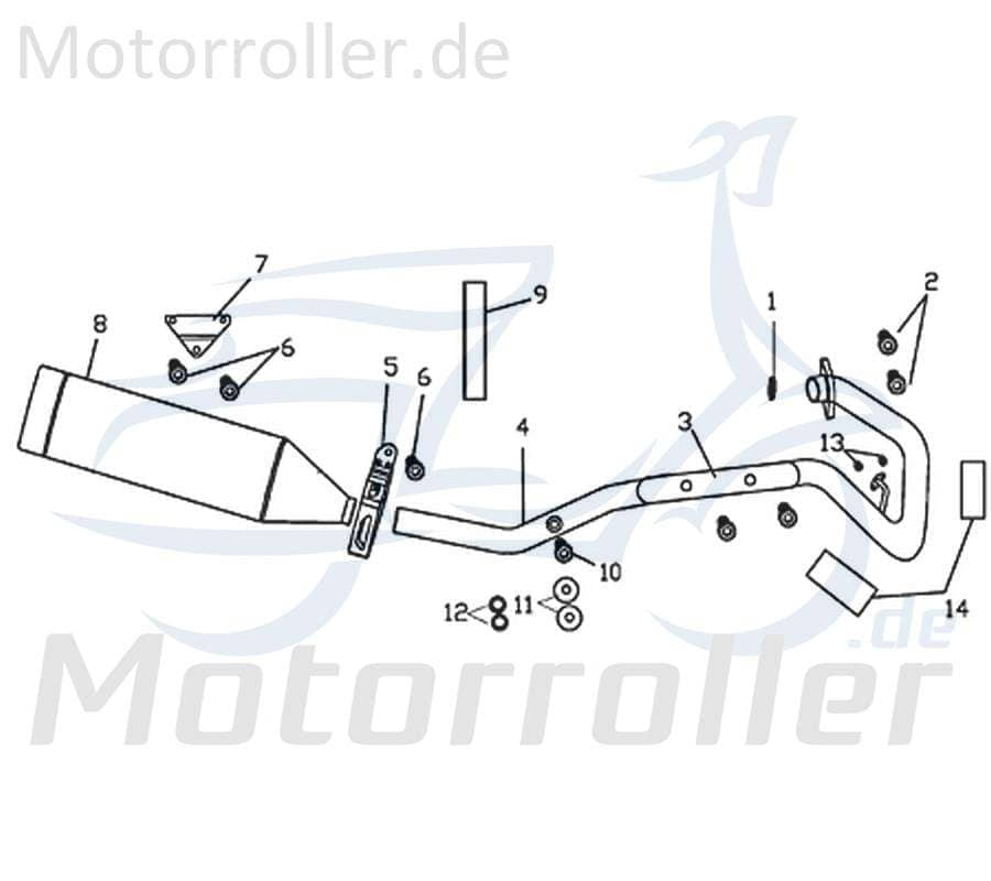 CPI Krümmerverkleidung 125ccm 4Takt Y5A-18111-10-00 Motorroller.de 125ccm-4Takt Ersatzteil Service Inpektion Direktimport