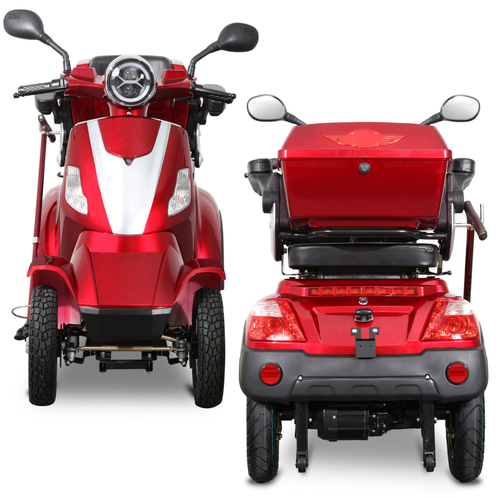 E-Quad Scoody E4 Shopper V2 25 km/h rot 1000 Watt Elektroroller Seniorenroller E-Scooter