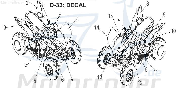 Aeon Cobra 320 Aufkleber Tank 320ccm 4Takt K87721-209-000 Motorroller.de Sticker Dekor Dekor-Aufkleber Klebeetikett Quad ATV Overland 180 UTV Service