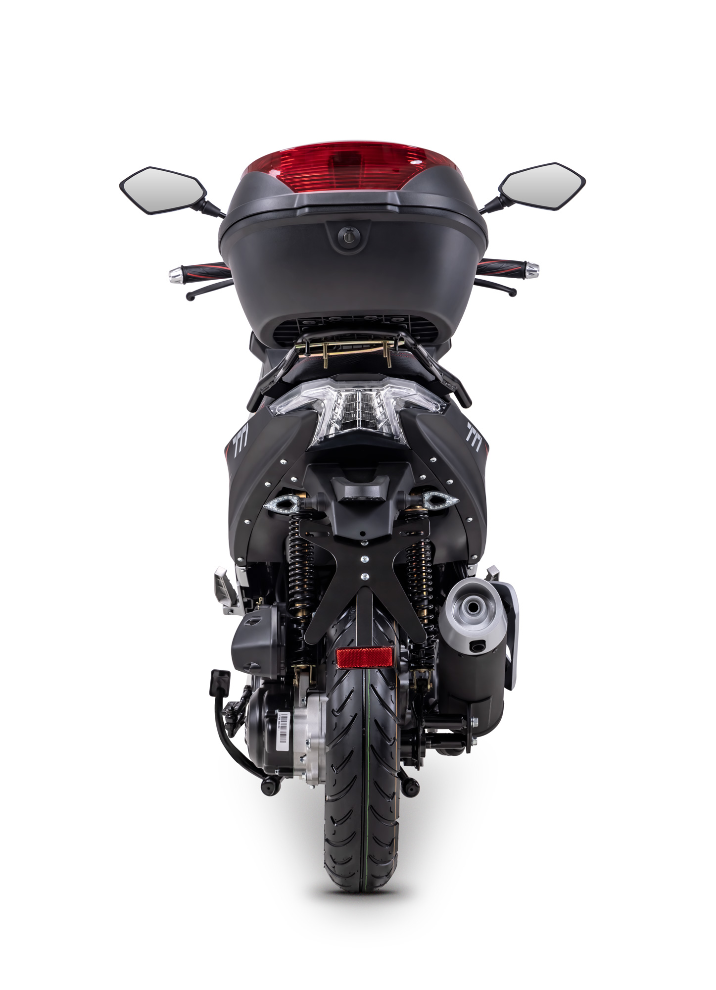 Motorroller Fighter R 777 Sport schwarz-silber 45 km/h Euro 5 mit Topcase Scooter Mokick Roller