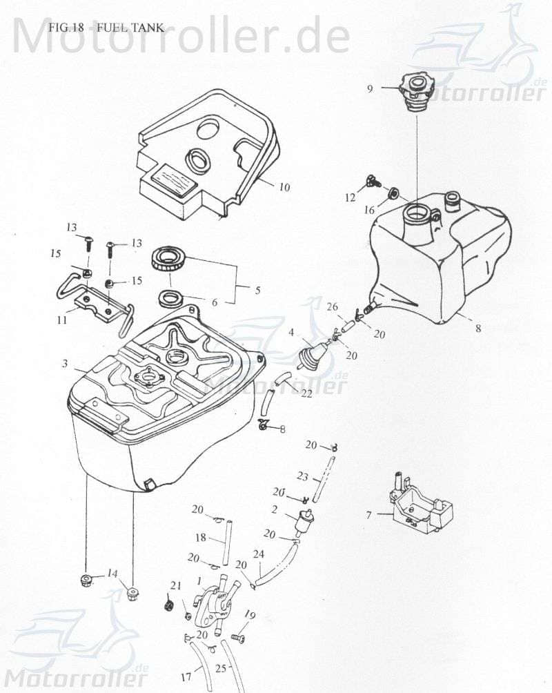 Benzinfilter D:30mm d:6mm Aeon Spritfilter ABR-16952-145-000 Motorroller.de Kraftstofffilter Kraftstoff-Filter Benzin-Filter Gasoline-Filter 139QMB