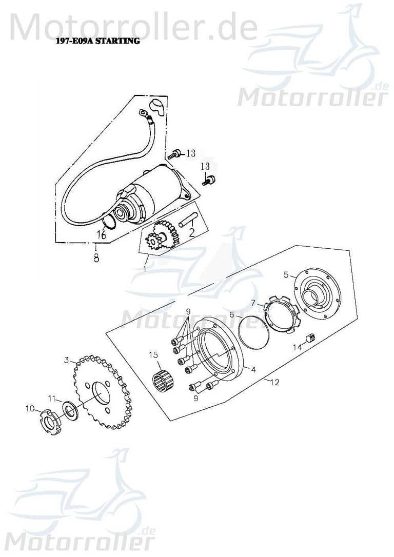 Bolzen Anlasser Zahnrad 96300-100460