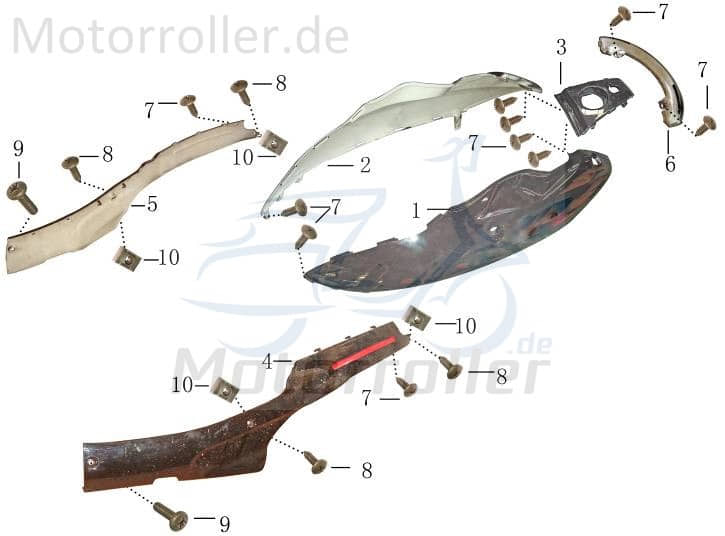 AGM GMX 450 One Tankabdeckung 50ccm 4Takt YY50QT016006-SW Motorroller.de Tank-Cover Tankdeckel-Abdeckung Tankverkleidung Tank-Abdeckung 139QMB Scooter