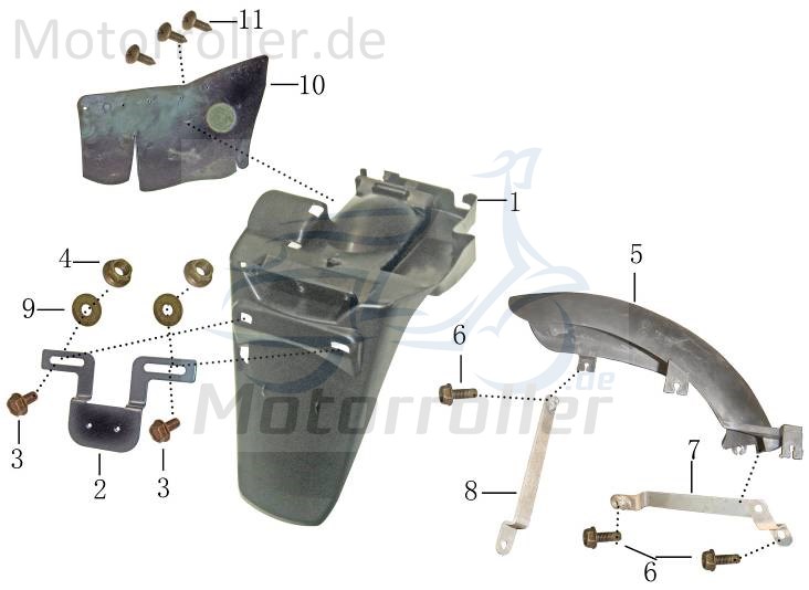 Adly Panther 50 Kennzeichenhalter 50ccm 4Takt 7.812.017-7 Motorroller.de Nummernschildhalter Kennzeichen-Halter Kennzeichenhalterung Kennzeichenträger