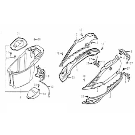 Rex Rexy 125 Helmfachabdeckung Roller 125ccm 4Takt 85216 Motorroller.de Helmfachdeckel Scooter Ersatzteil Service Inpektion Direktimport